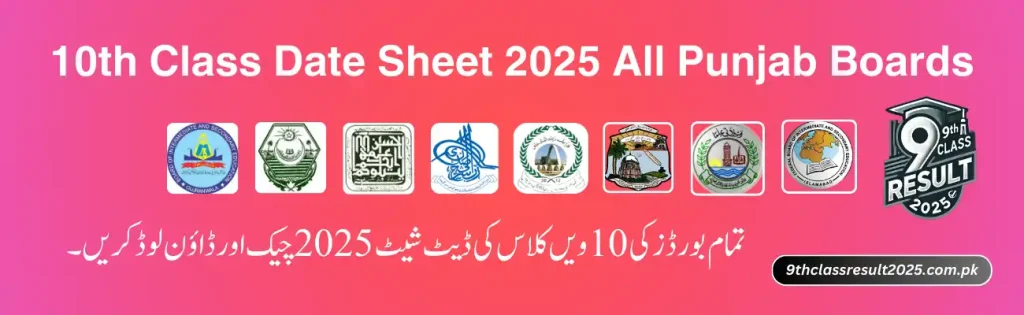 10th Class Date Sheet 2025 Punjab Board