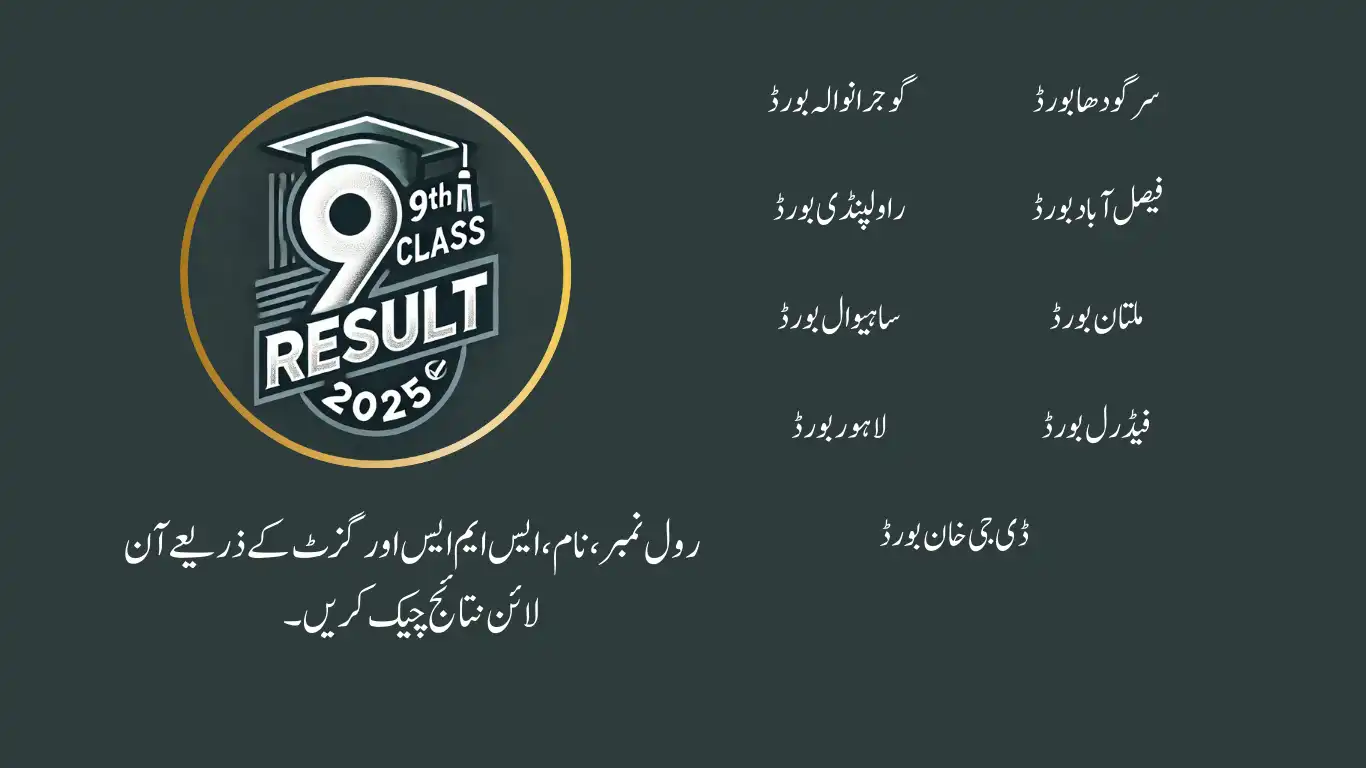 Result of 9th class all Punjab Boards